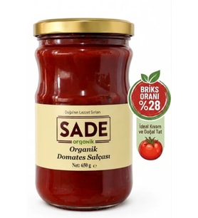 SADE ORGANİK DOMATES SALÇASI 650 GR