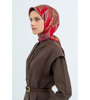 Armine Saf İpek Sura Eşarp-2026 İlkbahar-Yaz- 953100D (Bordo)