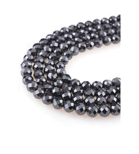 8 MM Faset Kesim Hematit Taşı Dizi (Gri)