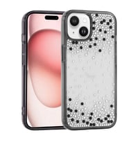 iPhone 15 Kılıf Airbag Tasarımlı Damla Taşlı Şeffaf Pera Silikon Kılıf