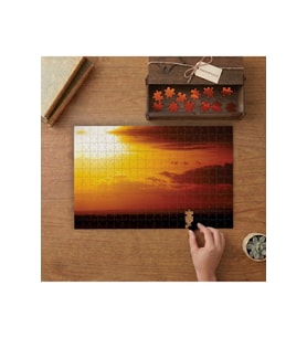 Kırmızı Gökyüzü - Günbatımı Manzarası Tasarımı 240 parça Ahşap Puzzle Ahşap Kutuda MP02758