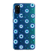 PrintiFy Samsung Galaxy M30s ile Uyumlu 1mm Slim Fit Nazar Boncuğu 1 Baskılı Şeffaf  Kılıf
