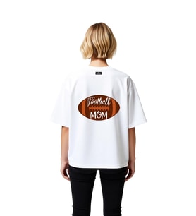 Kadın Oversize Futbol Annesi Baskılı Kısa Kollu Tişört %100 Pamuk Rahat Kesim Günlük Modern Şık