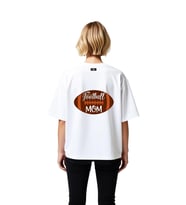 Kadın Oversize Futbol Annesi Baskılı Kısa Kollu Tişört %100 Pamuk Rahat Kesim Günlük Modern Şık