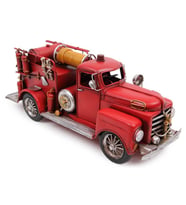 Dekoratif Retro Vintage Metal İtfaiye Arabası 41cm