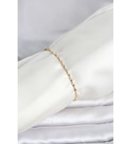 CM 14K Gold Renk Yassı Ezme Burgu Model Kadın Bileklik