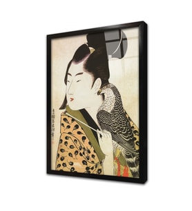 Japon Kadın Çerçeveli Cam Tablo