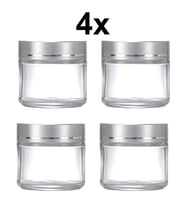 4 Adet 50 ml Boş Şeffaf Cam Seyahat Krem ve Organizer Kavanozu Kozmetik Kutu
