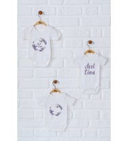 Pia Baby Premium %100 Pamuk İsme Özel Organik Baskılı Üçlü Set Çıtçıtlı Bebek Body Zıbın Modelleri 5020-18 (Ekru)
