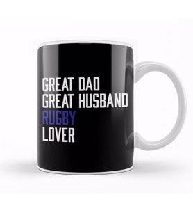 Fathers Day Great Dad Great Husband Rugby Lover Kupa Bardak Porselen