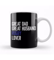 Fathers Day Great Dad Great Husband Rugby Lover Kupa Bardak Porselen
