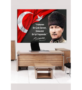 ATATÜRK TABLOSU, PANOSU, KANVAS TABLO, KAFE,BÜRO, OTEL VE RESMİ DAİRELER İÇİN UYGUN