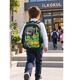 Ninja Kaplumbağalar Turtles Okul Çantası İlkokul Öğrenci Sırt Çantası 40 x 25 x 17