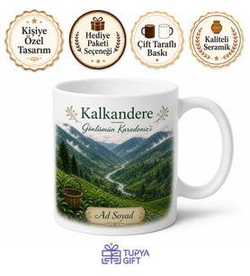 Kalkandere Karadeniz Ruhu ve Doğası Hatıra Kupası Porselen Hediye Bardak