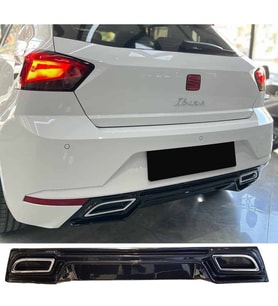 Seat İbiza Mk5 Difüzör Parlak Siyah Plastik Egzoz Görünüm 2017-2023 Arka-difizör-bodykit-ek-karlık