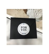 For You Etiketi Mavi Beyaz İngilizce Senin İçin Yuvarlak Mat Sticker 4 Cm - 40 Adet