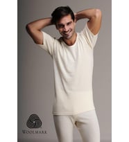 Hasyün Erkek %100 Yün Kısa Kollu Fanila Atlet İçlik 1000 - 1 Adet KB33039 (Ekru)