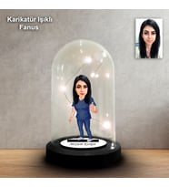 KİŞİYE ÖZEL HEMŞİRE TASARIMLI IŞIKLI KARİKATÜR FANUS BİBLO FN176