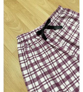 Betimoda Kadın Pijama Altı Kurdeleli Mürdüm Kare