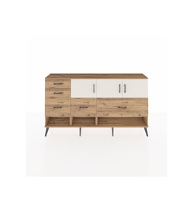 Arges Konsol 3 Raflı 5 Çekmeceli 3 Kapaklı 176x30x99 Çam-Aytaşı/Çam