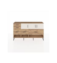 Arges Konsol 3 Raflı 5 Çekmeceli 3 Kapaklı 176x30x99 Çam-Aytaşı/Çam