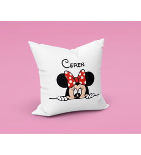 Minnie Mouse Sevgili Çift Tasarımlı Yastık Kişiye Özel
