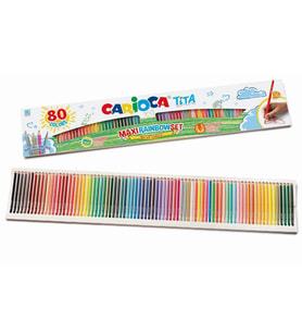 Carioca Tita Kuru Boya Kalemi 80 Renk Maxi Gökkuşağı Seti