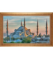 Çerçeveli Paspartulu Manzara Tablo ah1579 (Gold)