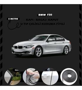 Bmw F30 Oto Araç Kapı Koruma Fitili 5metre Parlak Siyah Renk