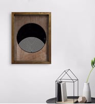BK Home Modern Art Tasarımlı Doğal Masif Ahşap Çerçeveli Tablo 45x65cm-1