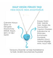 Doğal Taş FİRUZE TAŞI Kalp Kesim İster Kolye İster Anahtarlık