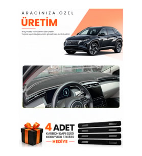 HYUNDAİ TUCSON (2021-2024) Uyumlu Torpido Koruma Örtüsü Oto Kılıfı - Siyah Gri