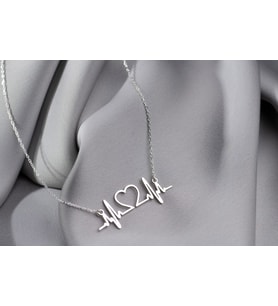 Kalp Ritmi Kolye, Kadın Kolye, Şanslı Charm Kolye, Zarif Kolye, Minimalist Kolye