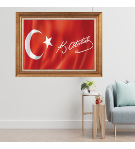Altın Varaklı Çerçeveli Paspartulu  Tablo fty577 (Gold)