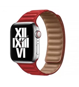 E2M Apple Watch 42-44mm KRD-14 Deri Kırmızı Kordon