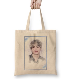 Bts Tae Watercolor Bts Army Kpop Gift BT21 Bez Çanta Uzun Saplı