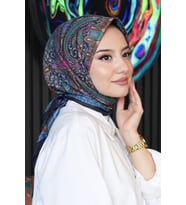Karma Motif Desen Haki Soft Pamuk Eşarp (Standart)