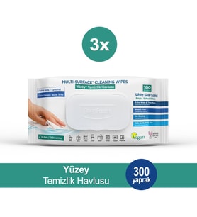 Deep Fresh Yuzey Temizlik Havlusu 100 lü Beyaz Sabun Kokulu x 3 Adet
