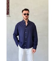 Erkek Oversize Fresh Keten Yazlık Gömlek