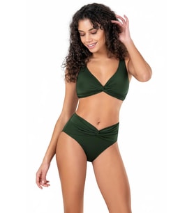 Endeep Kadın Yüksek Bel Yeşil Bikini Takımı