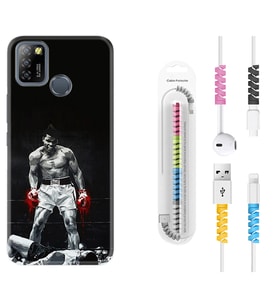 INFINIX Smart 4 5 6 Zero 8 S5 Pro Kılıf Kablo Koruma Spiral Silikon Moon Baloon 1369