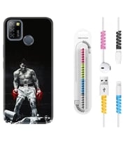 INFINIX Smart 4 5 6 Zero 8 S5 Pro Kılıf Kablo Koruma Spiral Silikon Moon Baloon 1369