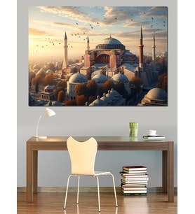 İstanbul Boğazı Ve Ayasofya Manzarası Dekoratif Kanvas - Mdf Ahşap Tablo