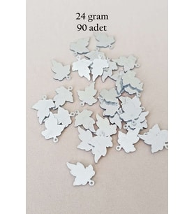 Oya Abiye Bileklik Kolye Pleksi Metalik Plastik Pul Gümüş Renk 24 gram 90 adet - BNC592
