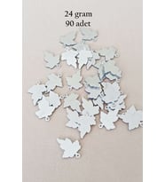 Oya Abiye Bileklik Kolye Pleksi Metalik Plastik Pul Gümüş Renk 24 gram 90 adet - BNC592