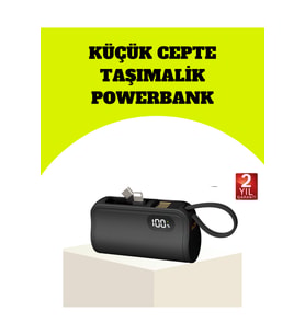 Dahili Type-C Konektörlü Mini 2000mAh Powerbank
