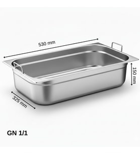 ÜRET Saplı Gastronom Küvet GN 1/1 150 mm 21 lt