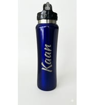 Promopanya 750ML. Pipetli Sporcu Taraftar Matarası-Termos Lacivert Renk Emzikli Okul Matarası-Termos ( isim Yazılabilir, isme Özel, Kişiye Özel, Kişiselleştirilebilir) (Sarı-Lacivert)