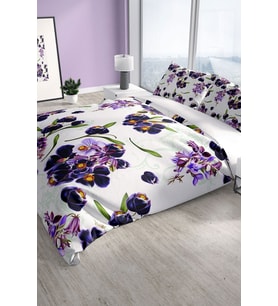 Purple 3d Pamuk Saten Çift Kişilik Nevresim Seti