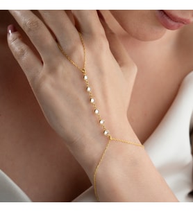 Vaoov 925 Ayar Gümüş Sıra Taşlı Şahmeran Bileklik (Gold)